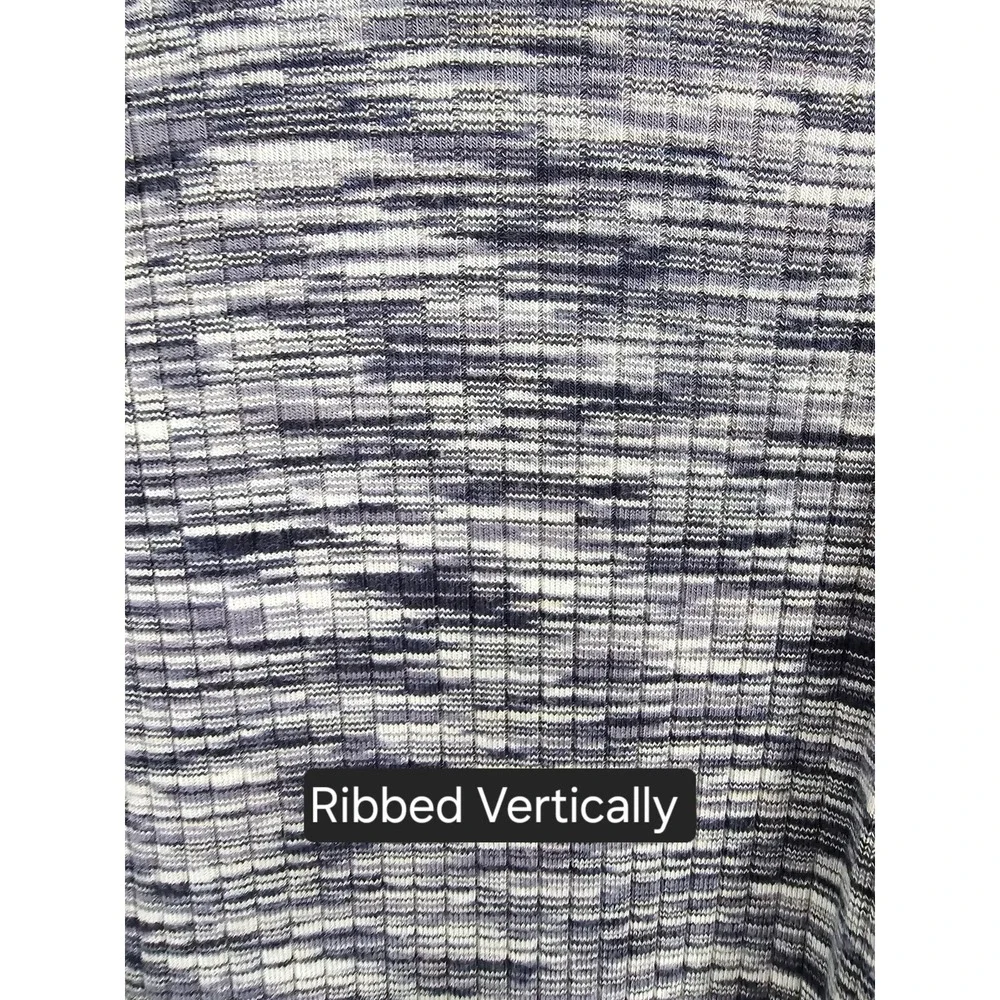 Market & Spruce Womens Long Sleeve Shirt Top Gray Size L Ribbed Vertically‎